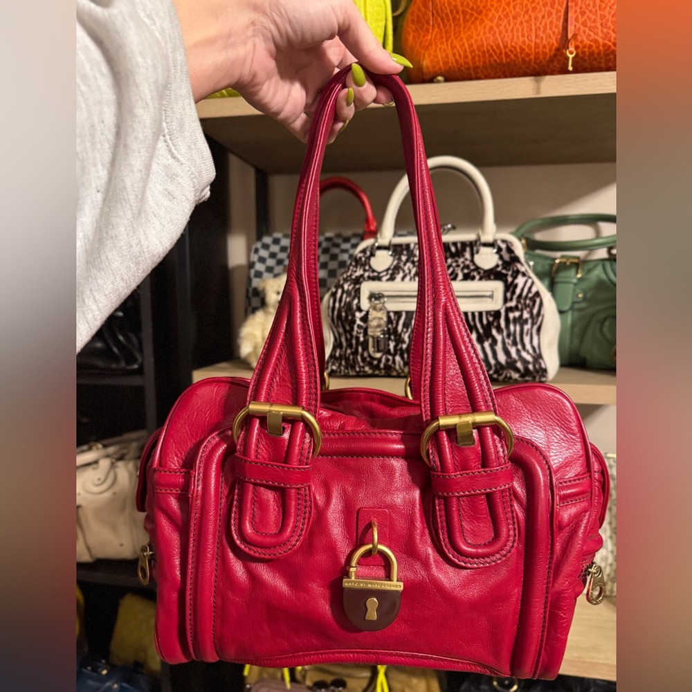 Vintage Y2K Marc Jacobs Red Shoulder Bag with Lock